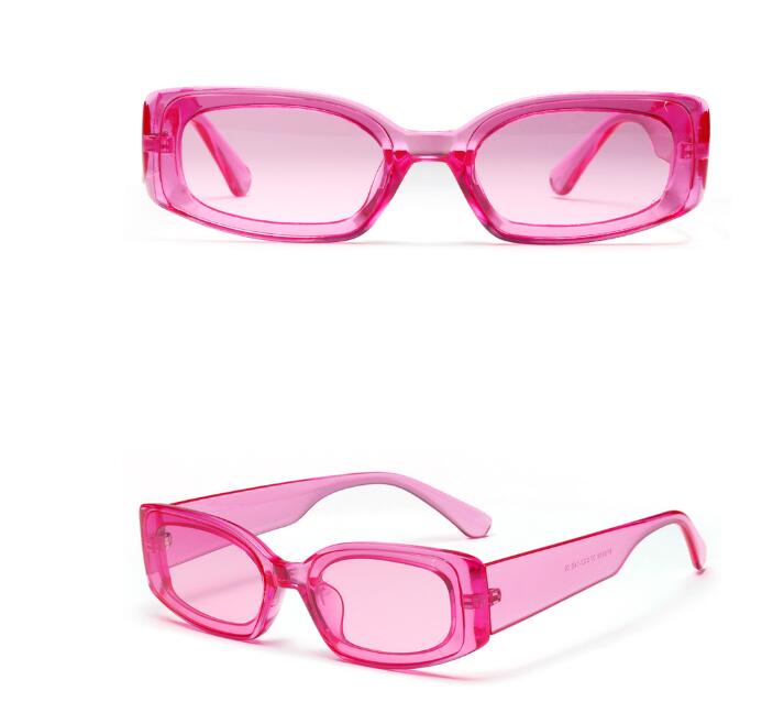 813018 candy color square sunglasses female color transparent glasses male European and American hipster recommended