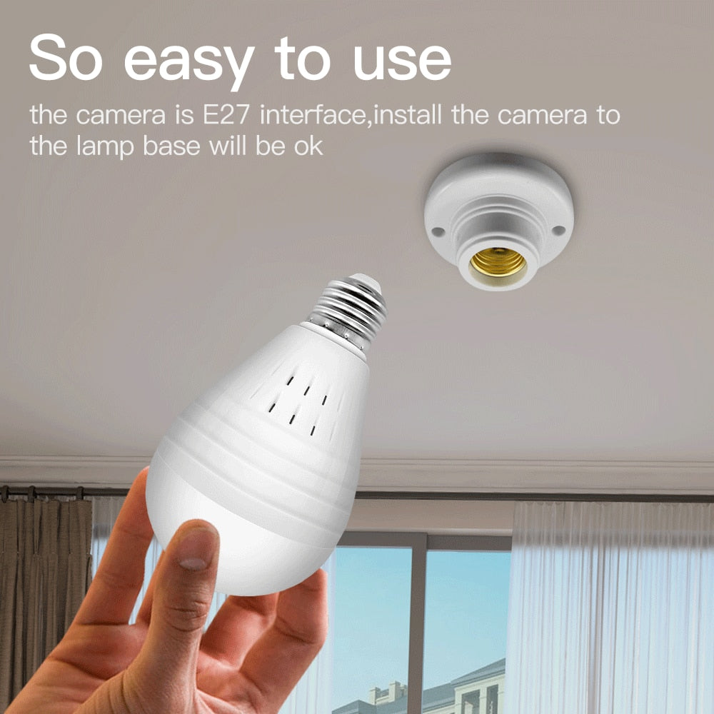 960P 360 Degree Wireless IP Camera Fisheye Panoramic Surveillance Security Camera Wifi Night vision Bulb Lamp