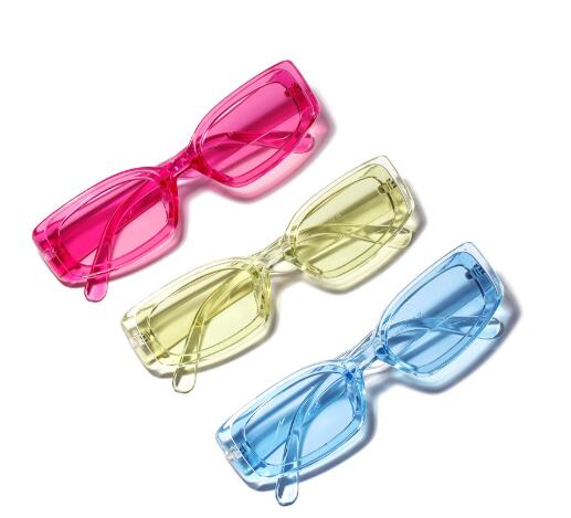 813018 candy color square sunglasses female color transparent glasses male European and American hipster recommended